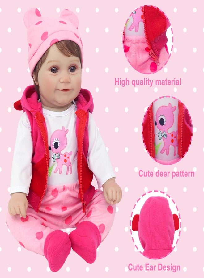 UNICORN ELEMENT 5 Pcs Baby Doll Clothes Set for 20-22 Inch Dolls, Cute Pattern Baby Doll Accessories with Hat Shoes for Girl Gifts (Dolls Not Included) - Image 3